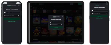 Proces logowania w Bet On Red casino z aplikacji Proces logowania w BetOnRed casino z aplikacji