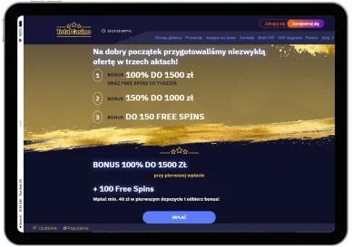 Pakiet powitalny w Total Casino Pakiet powitalny